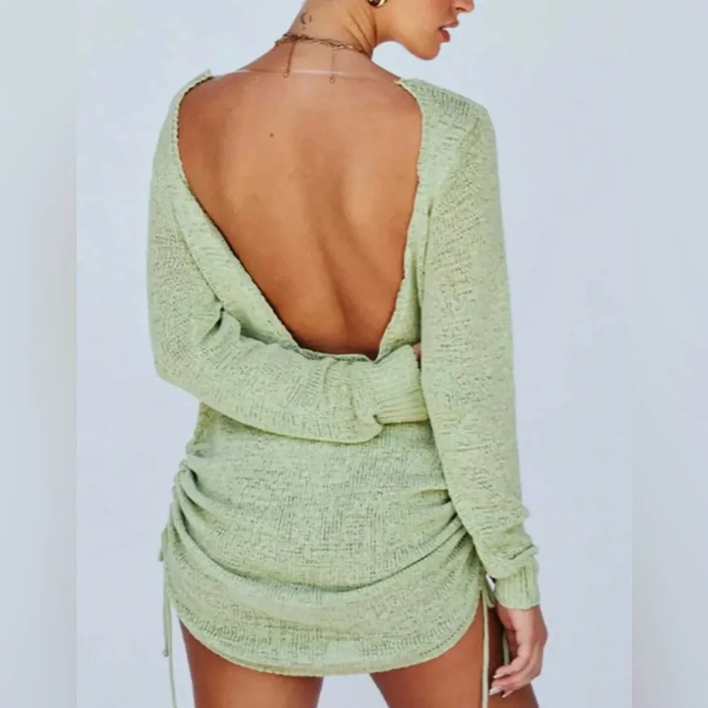 TURN BACK TIME KNIT DRESS‎ - SAGE - Picture 4 of 5